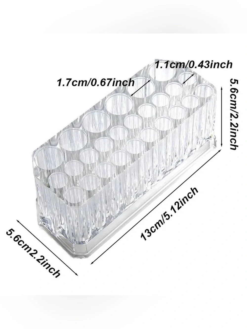 Clear Acrylic Makeup Pencil & Brush Organizer - Transparent Cosmetic Holder